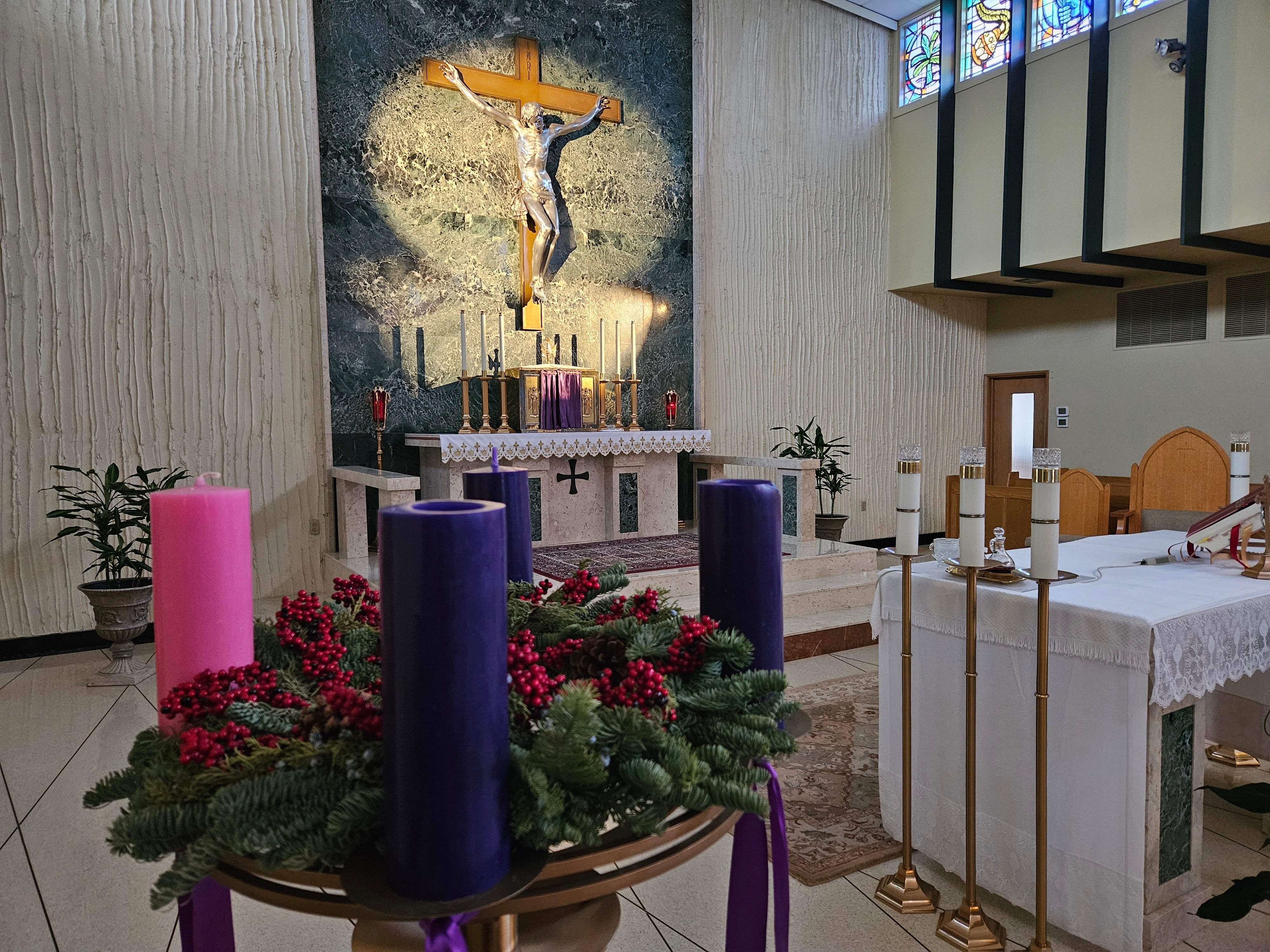 Inside the Church during Advent season