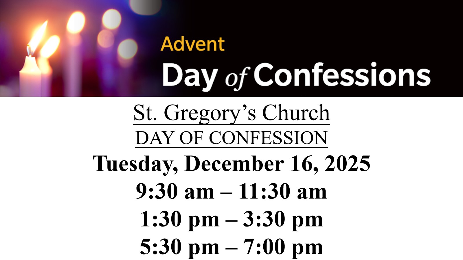 Advent day of Confessions Dec 2025