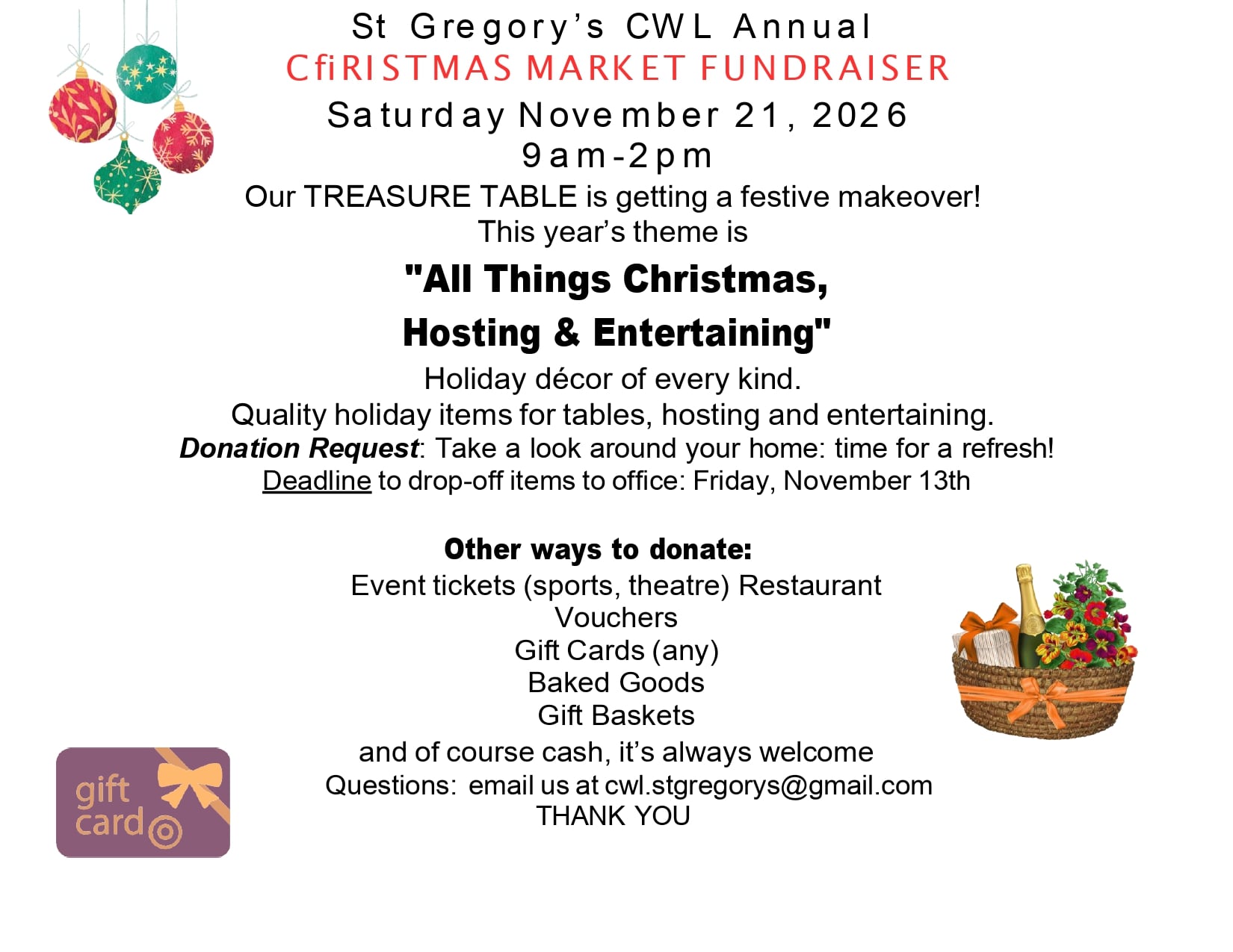 2026 CWL Christmas Bazaar