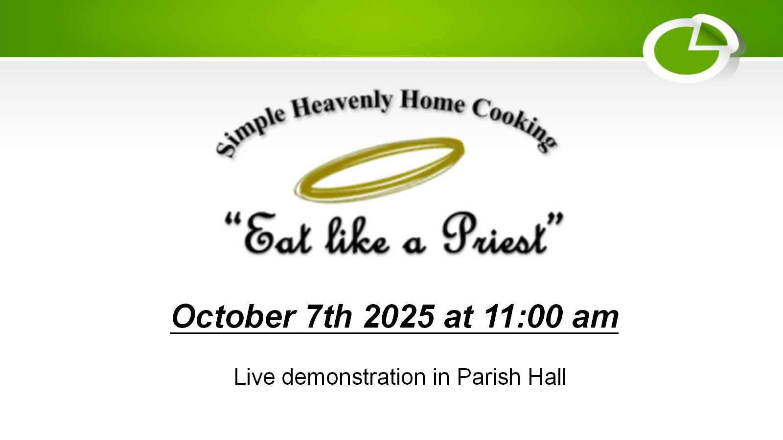 Eat Like a Priest  OCT 2025