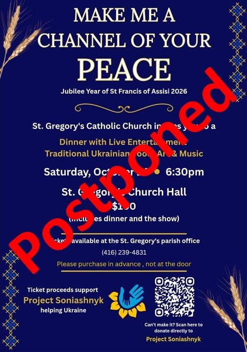 Make me a Channel of Your Peace POSTPONED