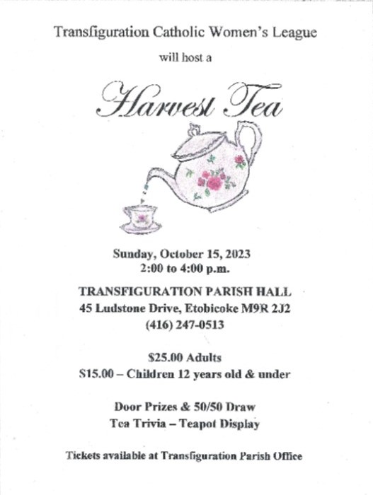 Harvest Tea at Transfiguration Oct 2023