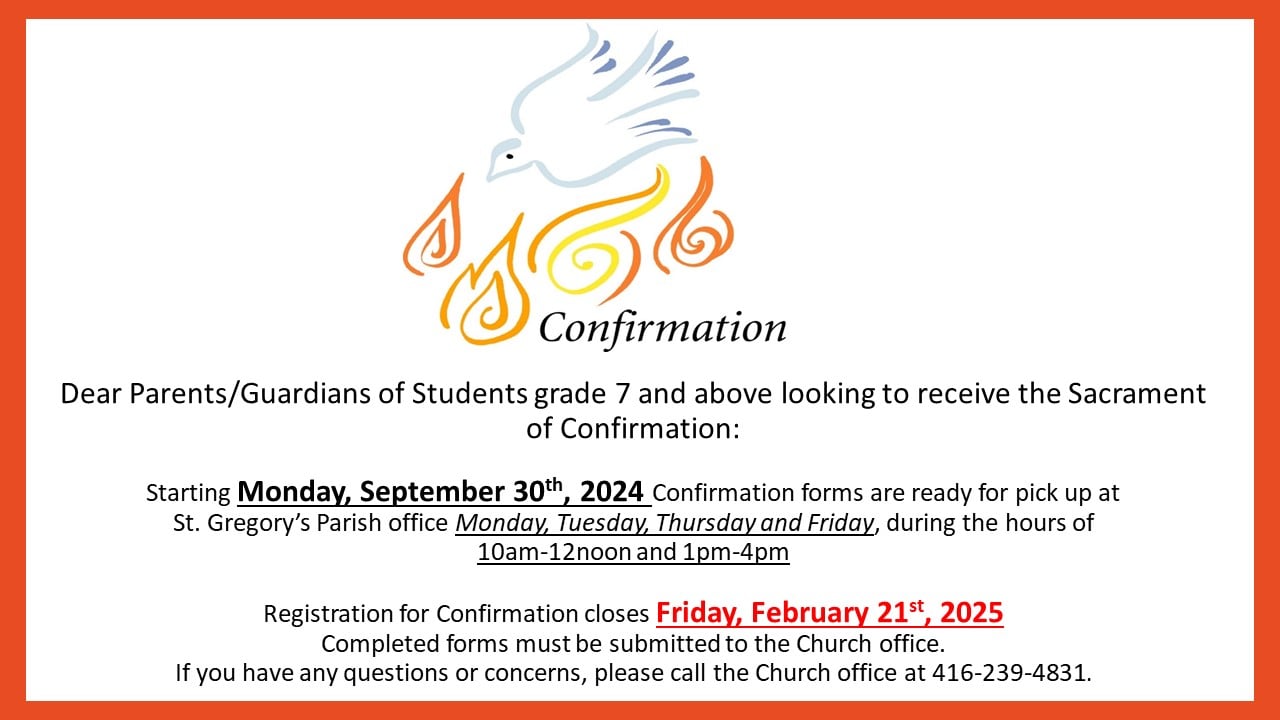 Confirmation forms are available 2025