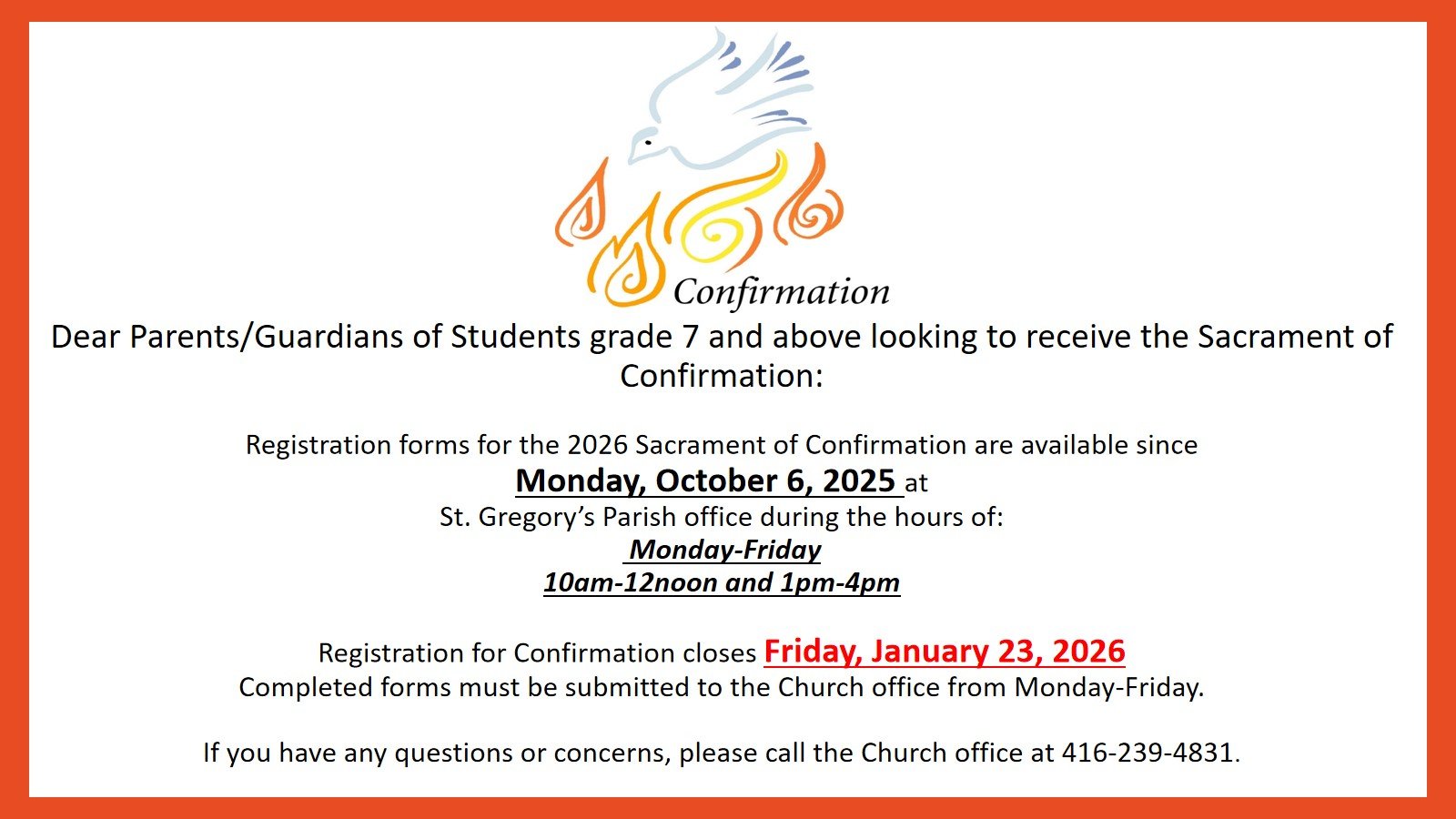 Confirmation 2026