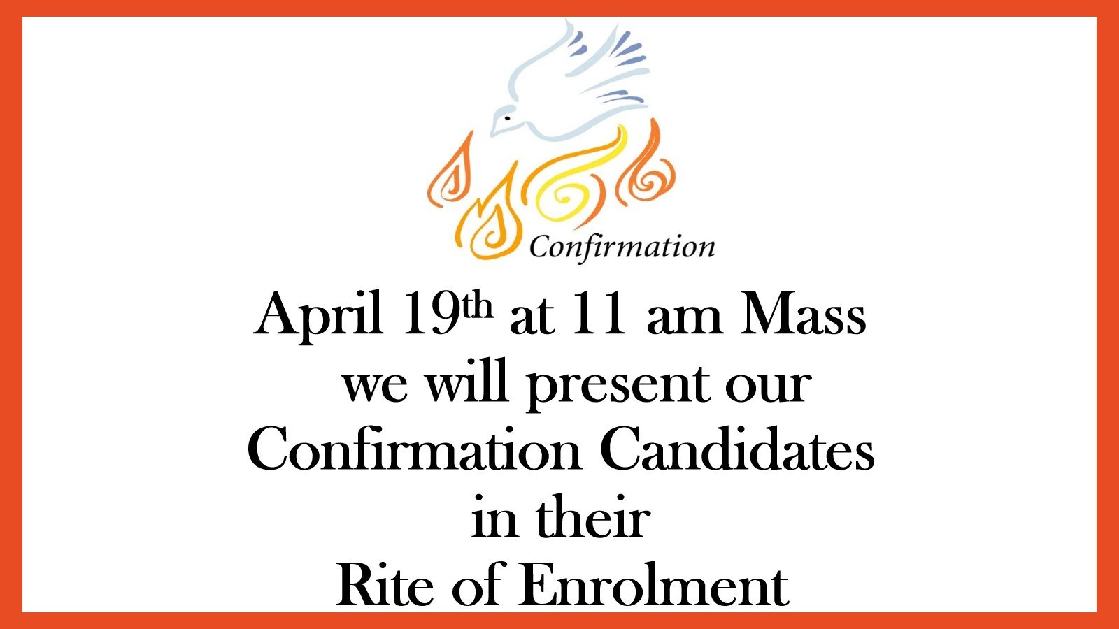 Rite of Enrolment for Confirmation