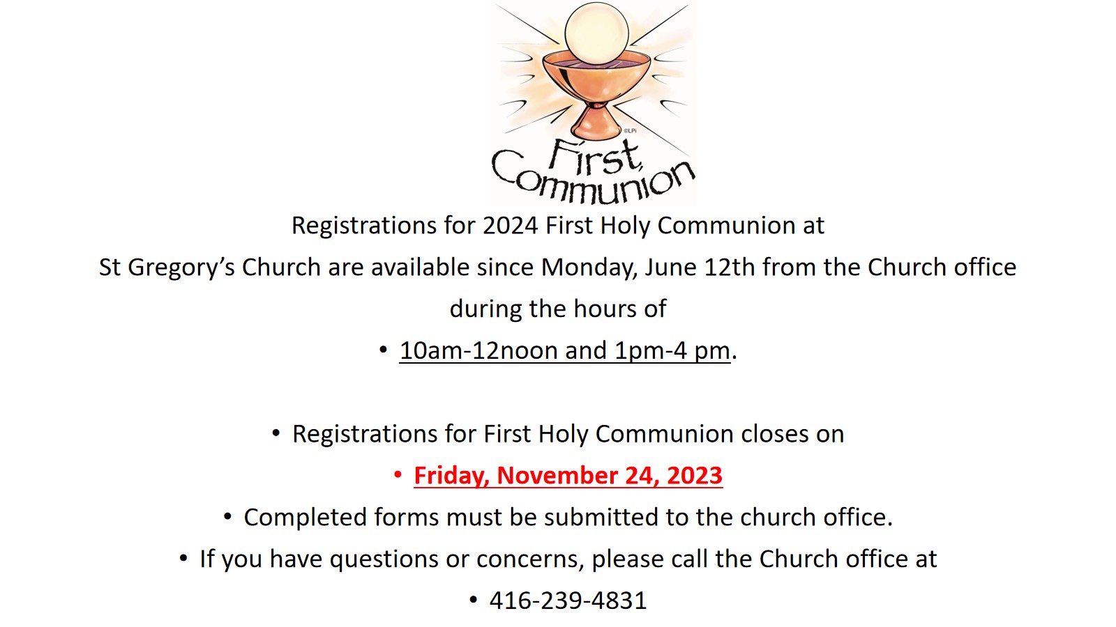 Are available  now First Communion 2024