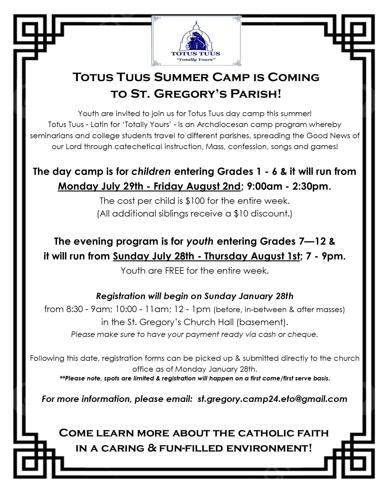 Totus Tuus Summer Camp 2024